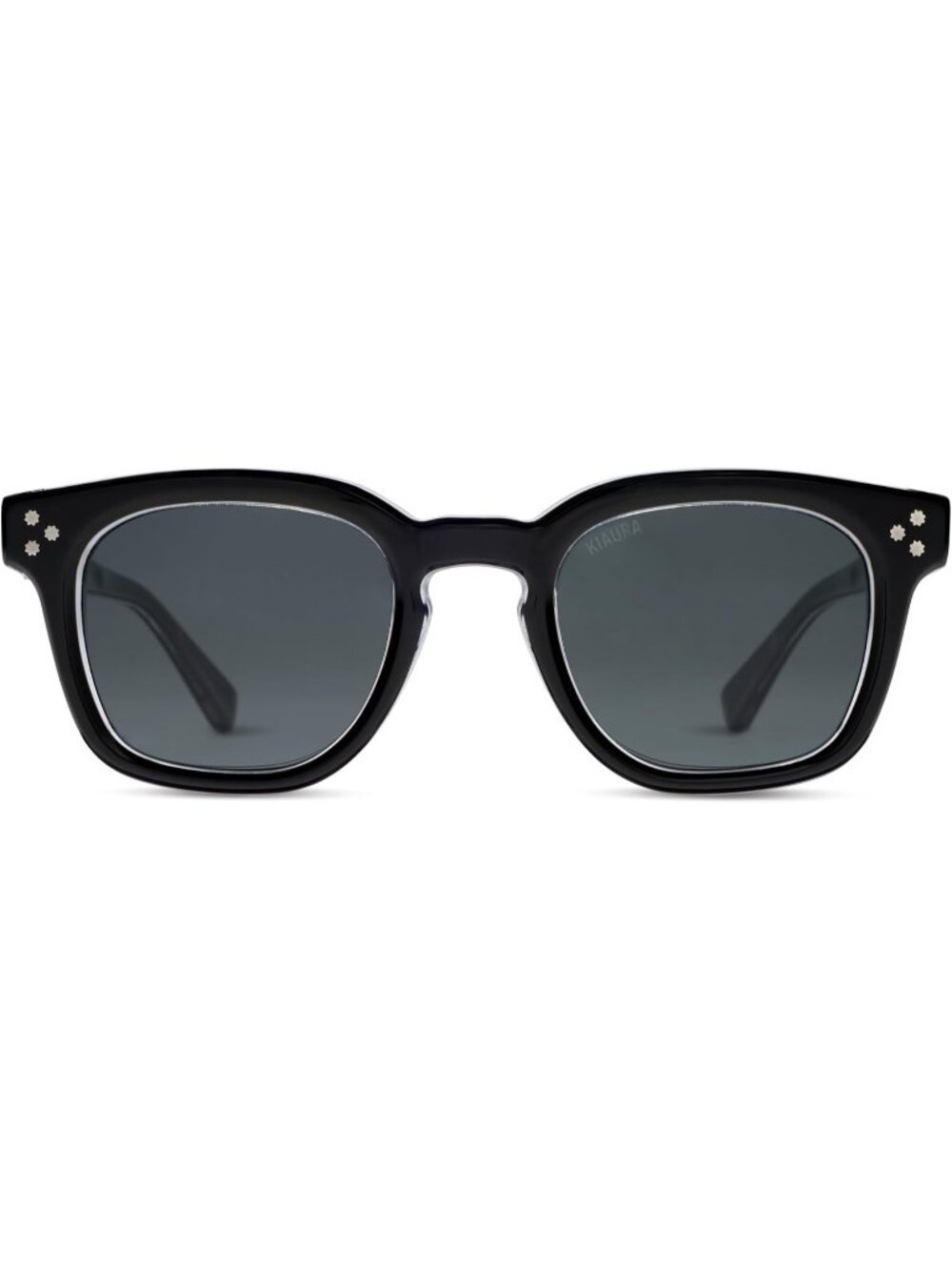 Unisex Black Crystal Rectangular UV Polarized Shape Memory Acetate Sunglasses